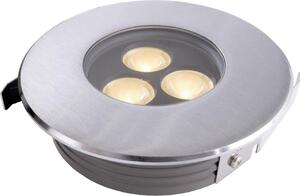 Faretto da incasso a pavimento a LED, piatto, 3 x 2 watt bianco caldo, 15