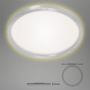 Plafoniera LED, retroilluminata, argento, rotonda, P 42,5 cm