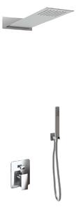 Kit Doccia Soffione Doccino e Miscelatore in Acciaio Inox 55x23 cm da Parete Rek