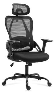 MARK ADLER Manager 2.9 Black | Sedia da ufficio ergonomica | Supporto lombare e poggiatesta regolabile