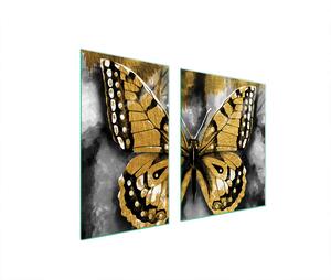 Piastre copri fornelli 2 pezzi 100x52 Copri piano cottura in Vetroceramica tagliere in vetro farfalla Golden