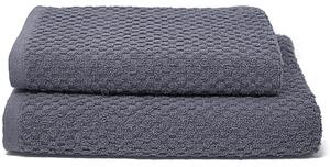 Set Spugna Asciugamani Ospite + Salvietta Sally Coriandolo Grigio Scuro