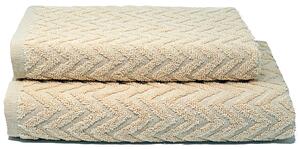 Set Spugna Asciugamani Ospite + Salvietta Sally ZigZag Crema