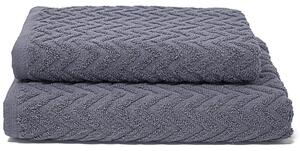 Set Spugna Asciugamani Ospite + Salvietta Sally ZigZag Grigio Scuro