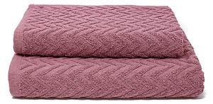 Set Spugna Asciugamani Ospite + Salvietta Sally ZigZag Vinaceo