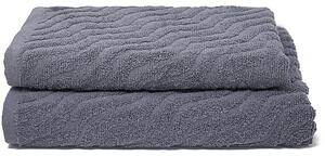 Set Spugna Asciugamani Ospite + Salvietta Sally Onda Grigio Scuro