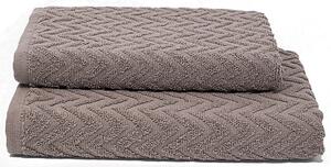 Set Spugna Asciugamani Ospite + Salvietta Sally ZigZag Tortora