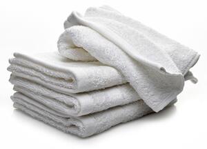 Set Spugna Asciugamani Ospite + Salvietta Bianco