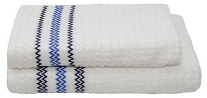 Set Spugna Asciugamani Ospite + Salvietta Kate ZigZag Blu Scuro e Royal