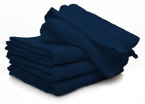 Set Spugna Asciugamani Ospite + Salvietta Blu Scuro