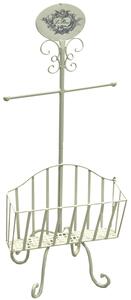 Piantana Porta Rotolo a Stelo in Metallo con Portariviste 34x23H82cm Le Bain