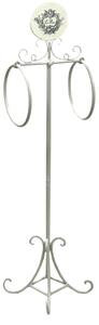 Portasciugamani a Stelo in Metallo 2 Anelli 25x24H98cm Le Bain Bianco