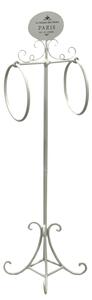 Portasciugamani a Stelo in Metallo 2 Anelli 25x24H98cm Paris Bianco
