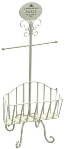Piantana Porta Rotolo a Stelo in Metallo con Portariviste 34x23H82cm Paris