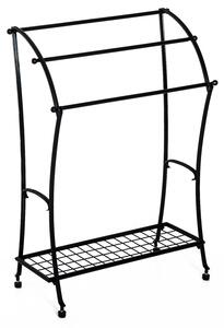 Porta Asciugamani da Bagno in Metallo 61.3x33x87.5 cm Nero