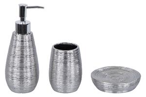Set 3 Accessori da Bagno in Ceramica Cromato