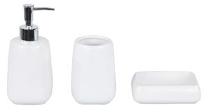 Set 3 Accessori da Bagno in Ceramica Bianco