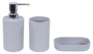 Set 3 Accessori da Bagno in Abs Grigio