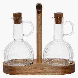 Set aceto e olio in vetro borosilicato con vassoio Mycenes
