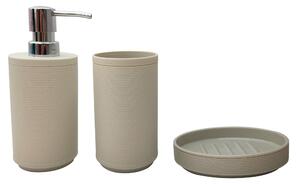 Set 3 Accessori da Bagno in Abs Crema