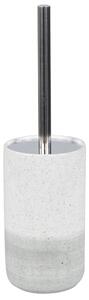 Porta Scopino Ø9,8x35 cm in Ceramica Bianco-Grigio