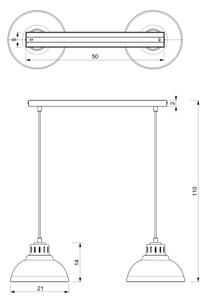 Lampadario a sospensione con cavo SVEN 2xE27/15W/230V bordeaux