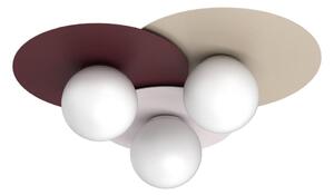 Plafoniera FLAT 3xE27/15W/230V 55x60 cm beige/crema/bordeaux