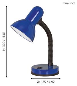 EGLO 9232 - Lampada da tavolo BASIC 1xE27/40W blu