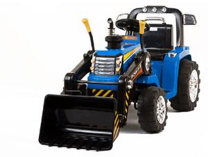 Trattore Elettrico Ruspa con Pala Scavatrice 12V per Bambini Blu