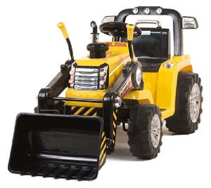 Trattore Elettrico per Bambini Ruspa con Pala Scavatrice 12V Giallo