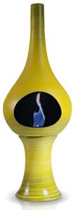 Camino a Bioetanolo da Pavimento in Ceramica 35x95 cm Ferazzoli Flute Giallo Millerighe