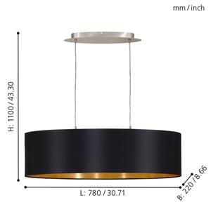 Eglo 55266 - Lampadario a sospensione con filo MASERLO 2xE27/60W/230V nero