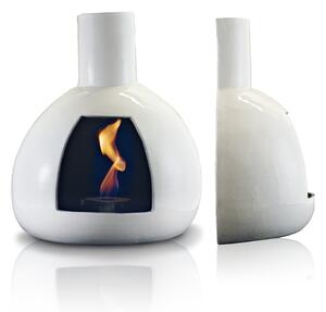 Camino a Bioetanolo da Parete in Ceramica 50x60 cm Ferazzoli Peer Bianco