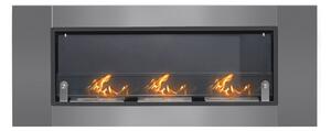 Camino a Bioetanolo da Parete 136x54 cm Inox e Nero