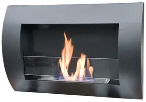 Camino a Bioetanolo da Parete 63x45 cm Bauer Round Nero