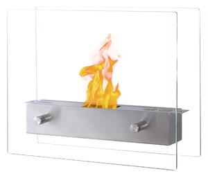 Camino a Bioetanolo da Tavolo 35x12 cm Qlima FFB106 Acciaio