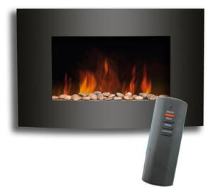 Camino Caminetto Elettrico da Parete 66X15X52 Cm a Led con Telecomando