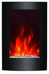 Camino Elettrico da Parete Effetto Fiamma 2000W Vannini Eros Nero