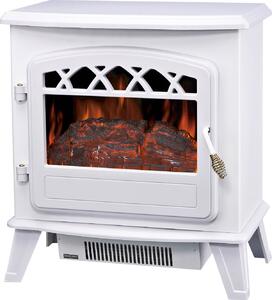 Stufa Elettrica da Pavimento Effetto Fiamma 1850W Vannini Ilona Bianca