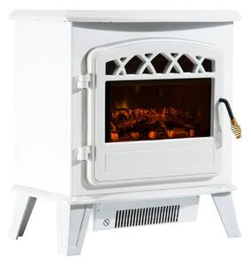 Camino Elettrico da Terra Effetto Fiamma 1800W Bianco