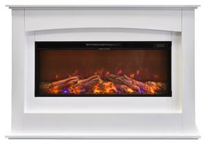 Camino Elettrico da Pavimento Effetto Fiamma 1600W Rachel Bianco