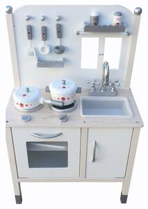 Cucina Giocattolo in Legno con Utensili 50x30x88 cm Miller Cottage Grigia