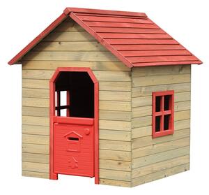 Casetta Gioco per Bambino in Legno 120x125x140 cm Fantasy Rossa