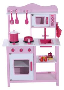 Cucina Giocattolo per Bambini in Legno Rosa 60x30x84.5 cm