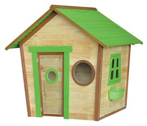 Casetta Gioco per Bambino in Legno 140x130x140 cm Fantasy Verde