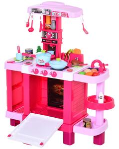 Cucina Giocattolo per Bambini con Utensili 78x29x87 cm Rosa