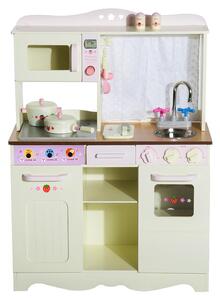 Cucina Giocattolo in Legno con Utensili Bianco 71x30x97.5 cm