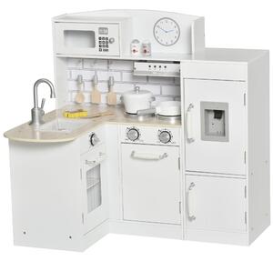 Cucina Giocattolo per Bambini 86x64x84,5 cm con Accessori in Legno Bianca