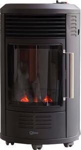 Stufa a Gas Gpl da Interno 3,4 kW Effetto Camino Qlima GH8034R Nera
