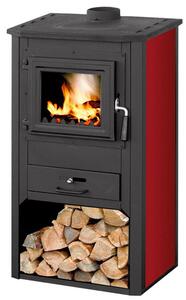 Stufa a Legna 9kW 100 m3 in Acciaio Bordeaux